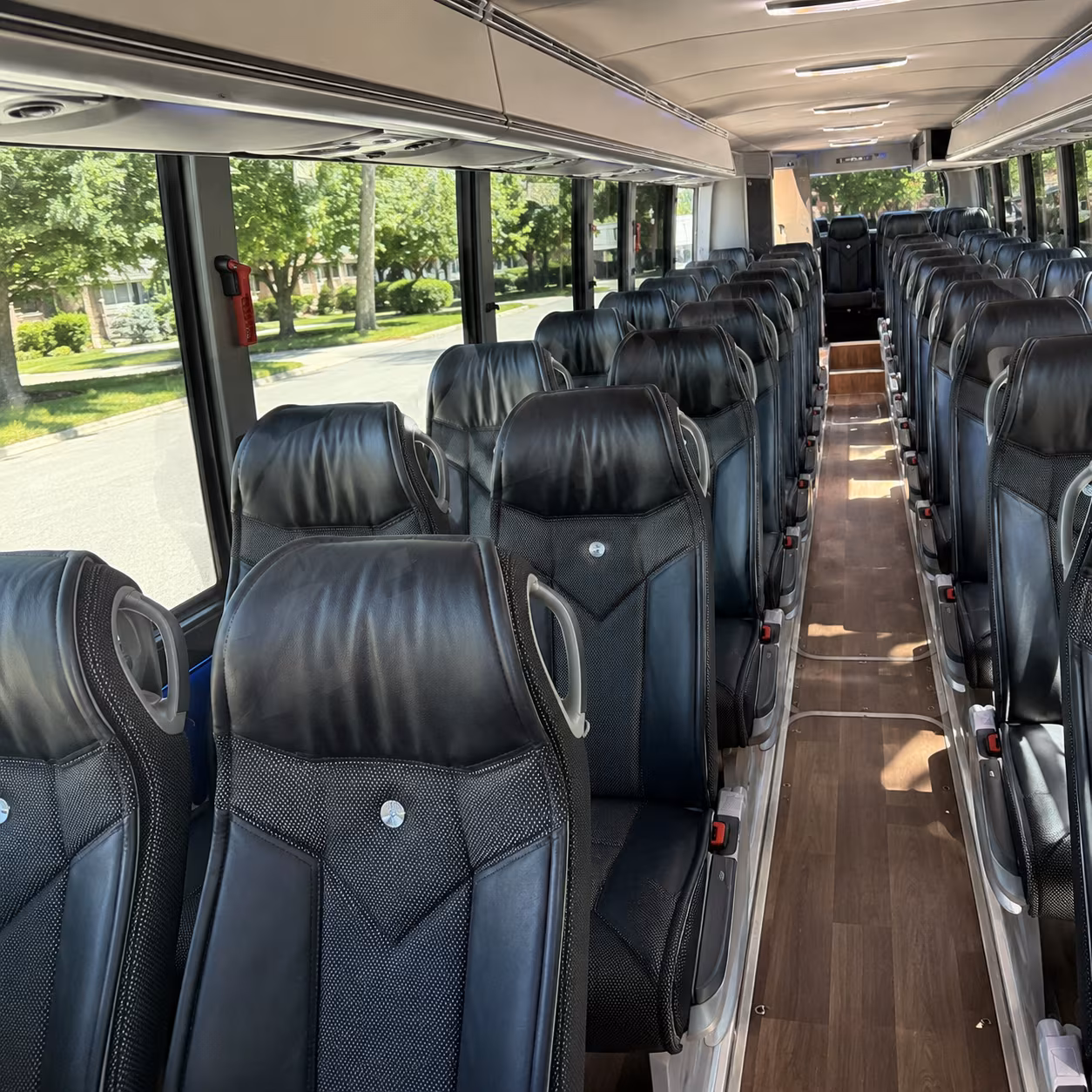 lake charles 40 passenger charter bus inside