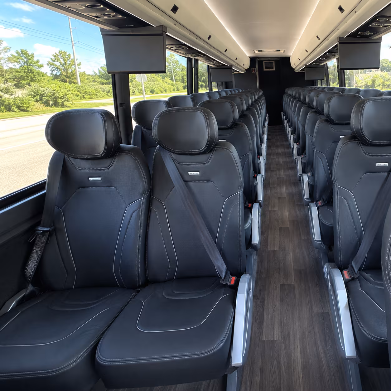 lake charles 47 passenger charter bus inside