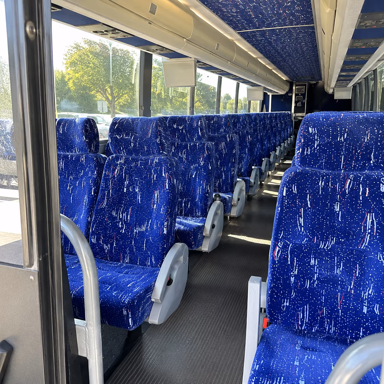 lake charles 50 passenger charter bus inside