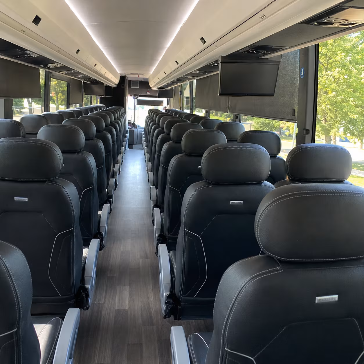 lake charles charter bus inside